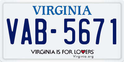 VA license plate VAB5671