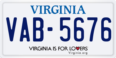 VA license plate VAB5676
