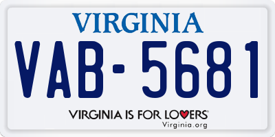 VA license plate VAB5681
