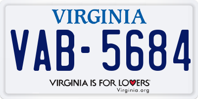 VA license plate VAB5684