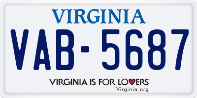 VA license plate VAB5687