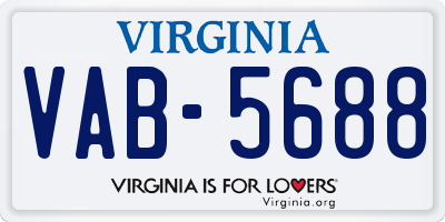 VA license plate VAB5688