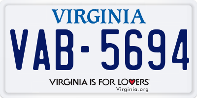 VA license plate VAB5694