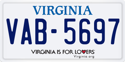VA license plate VAB5697