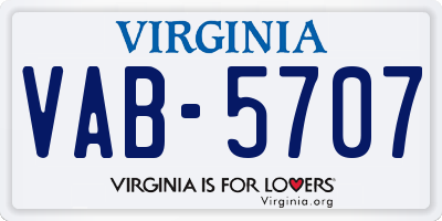 VA license plate VAB5707