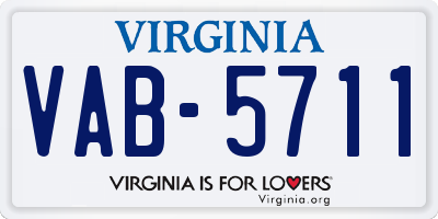 VA license plate VAB5711