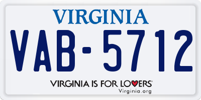 VA license plate VAB5712