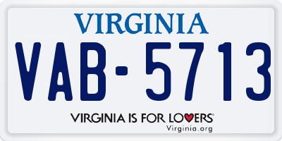 VA license plate VAB5713