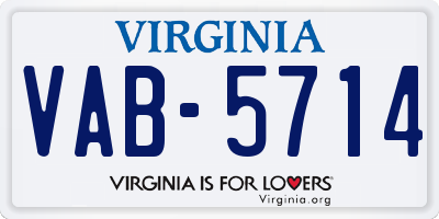VA license plate VAB5714