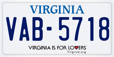 VA license plate VAB5718