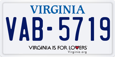 VA license plate VAB5719