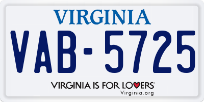 VA license plate VAB5725