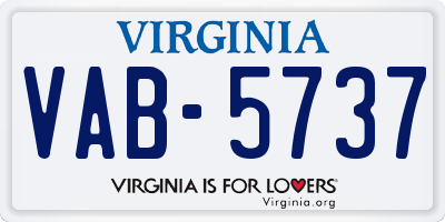 VA license plate VAB5737