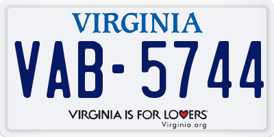 VA license plate VAB5744