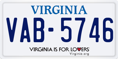 VA license plate VAB5746