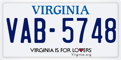 VA license plate VAB5748