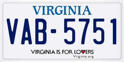 VA license plate VAB5751
