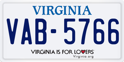 VA license plate VAB5766
