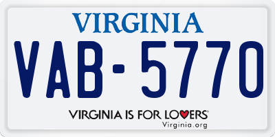 VA license plate VAB5770