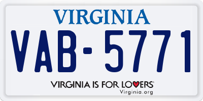 VA license plate VAB5771