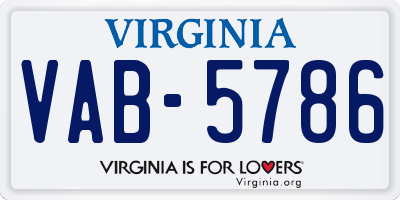 VA license plate VAB5786