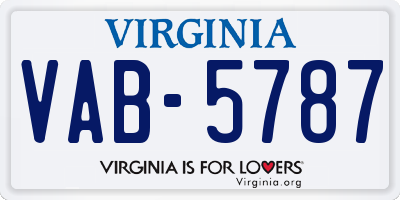 VA license plate VAB5787