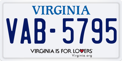 VA license plate VAB5795