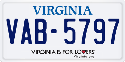 VA license plate VAB5797