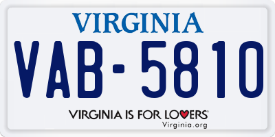 VA license plate VAB5810