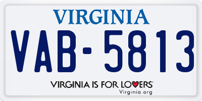 VA license plate VAB5813