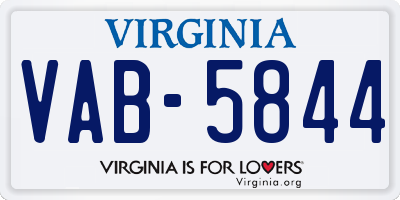 VA license plate VAB5844