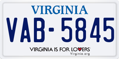 VA license plate VAB5845