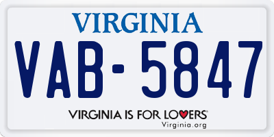VA license plate VAB5847