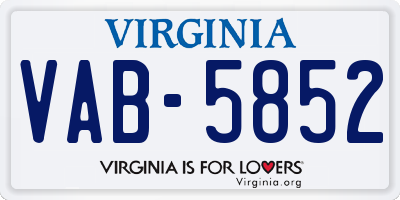 VA license plate VAB5852