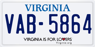 VA license plate VAB5864