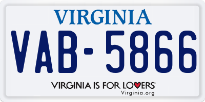 VA license plate VAB5866