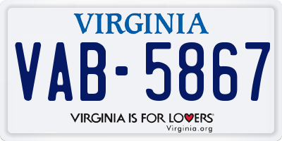 VA license plate VAB5867