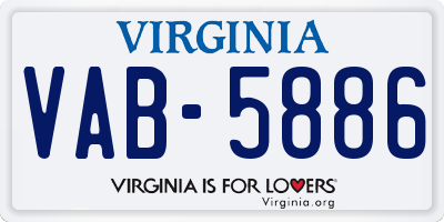 VA license plate VAB5886