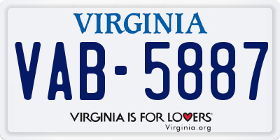 VA license plate VAB5887