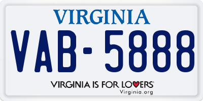 VA license plate VAB5888