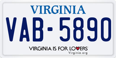 VA license plate VAB5890