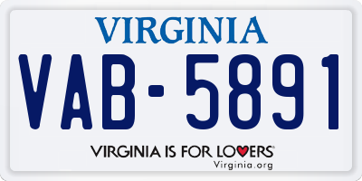 VA license plate VAB5891