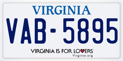 VA license plate VAB5895