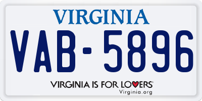 VA license plate VAB5896