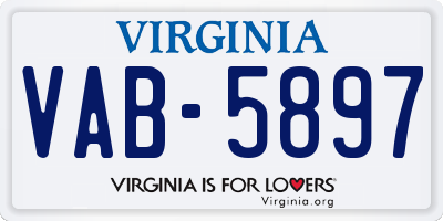 VA license plate VAB5897