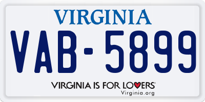 VA license plate VAB5899