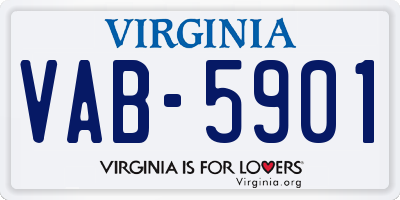 VA license plate VAB5901