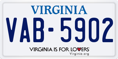 VA license plate VAB5902