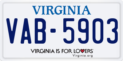 VA license plate VAB5903