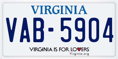 VA license plate VAB5904